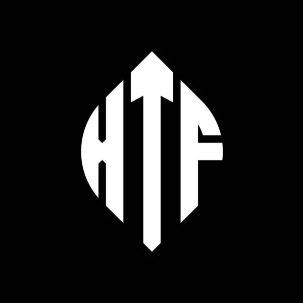 Projekt Logo Litery Okrężnej Xtf Okręgiem Elipsą Litery Eliptyczne Xtf — Wektor stockowy
