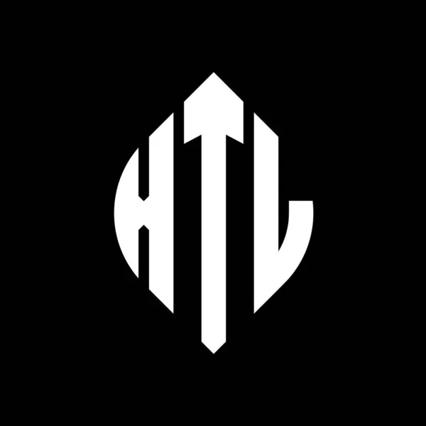 Xtl Дизайн Логотипа Круга Буквы Кругом Эллипсом Формы Xtl Эллиптические — стоковый вектор