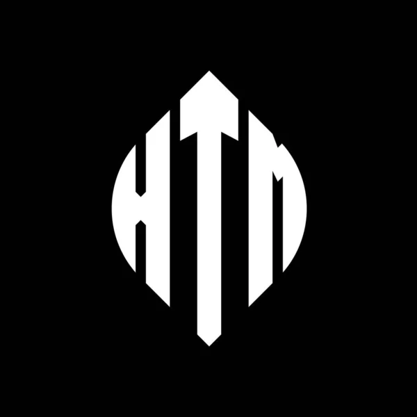 Xtm Kruh Písmeno Logo Design Kružnicí Elipsy Tvar Xtm Elipsa — Stockový vektor