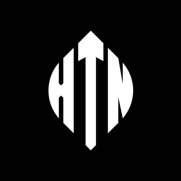 Çember Elips Şekilli Xtn Daire Harf Logosu Tasarımı Tipografik Biçimli — Stok Vektör