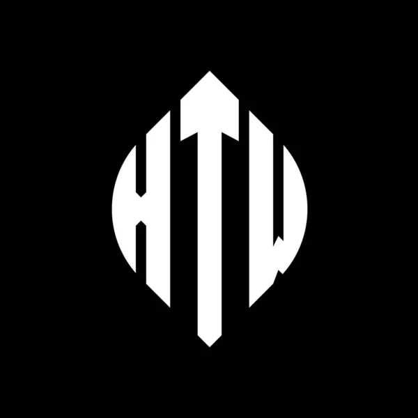 Xtw Дизайн Логотипа Круга Буквы Кругом Эллипсом Формы Xtw Эллиптические — стоковый вектор
