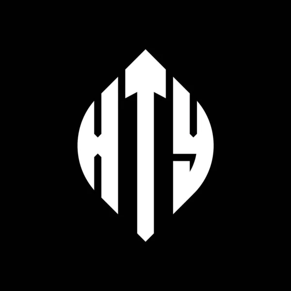Xty Kruh Písmeno Logo Design Kružnicí Elipsy Tvar Xty Elipsy — Stockový vektor