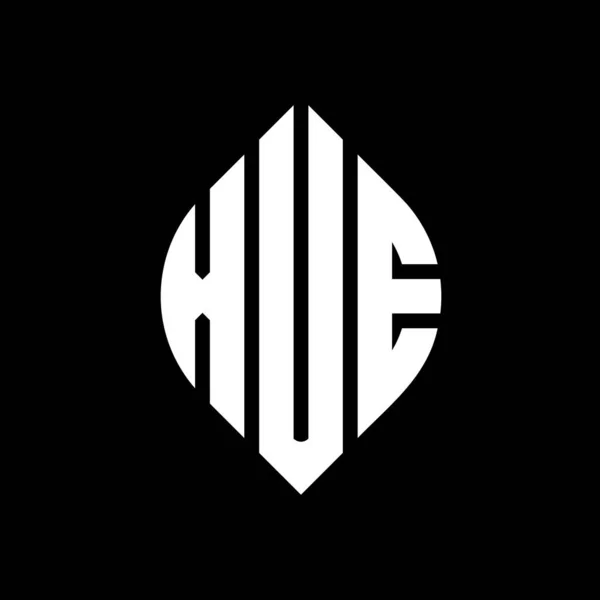 Дизайн Логотипу Xue Кругової Літери Колом Формою Еліпса Xue Еліпс — стоковий вектор