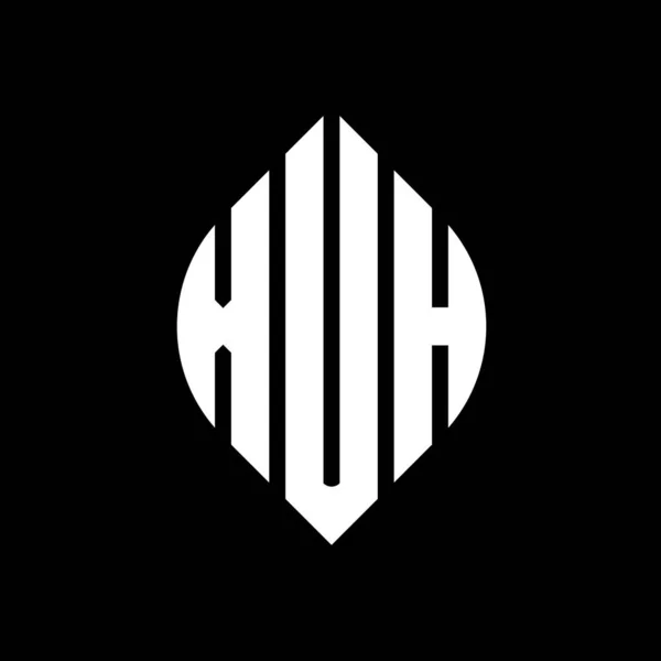 Дизайн Логотипу Xuh Кругової Літери Колом Формою Еліпса Xuh Еліпс — стоковий вектор