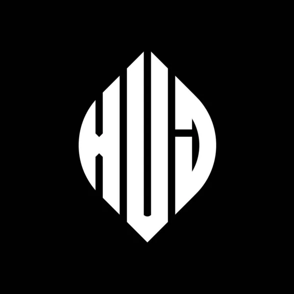 Дизайн Логотипа Круга Xuj Формой Круга Эллипса Буквы Эллипса Xuj — стоковый вектор