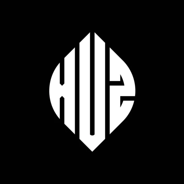 Xuz Círculo Carta Logotipo Design Com Forma Círculo Elipse Xuz — Vetor de Stock