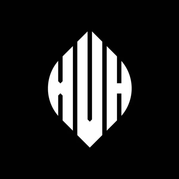Xvh Кругової Літери Логотип Дизайн Колом Еліпс Форми Xvh Еліпс — стоковий вектор