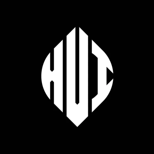 Xvi Коло Літера Дизайн Логотипу Колом Формою Еліпса Xvi Еліпсові — стоковий вектор