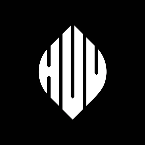 Xvv Дизайн Буквы Круга Логотипа Кругом Эллипсом Формы Xvv Эллиптические — стоковый вектор