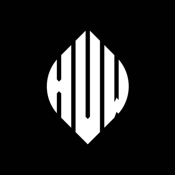 Xvw Кругової Літери Логотип Дизайн Колом Формою Еліпса Xvw Еліпсиру — стоковий вектор