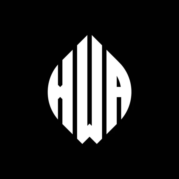 Xwa Cirkel Letter Logo Ontwerp Met Cirkel Ellips Vorm Xwa — Stockvector