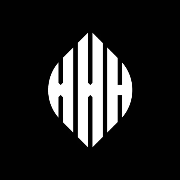 Projeto Logotipo Letra Círculo Xxh Com Forma Círculo Elipse Xxh — Vetor de Stock