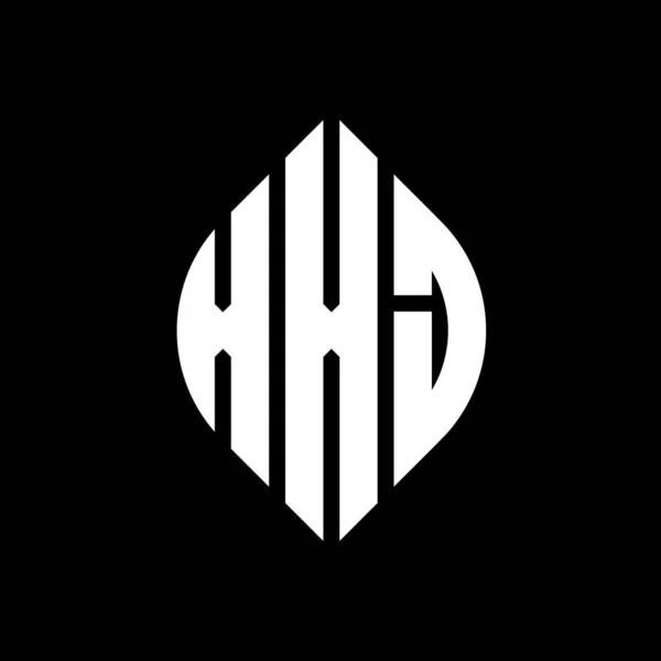 Xxj Дизайн Логотипу Літер Круговою Еліптичною Формою Xxj Еліпси Типографічним — стоковий вектор