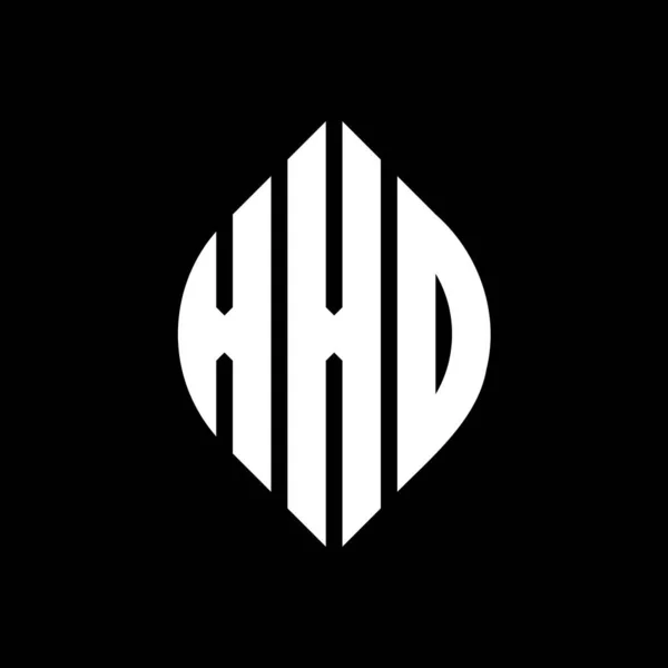 Çember Elips Şekilli Xxo Daire Harf Logosu Tasarımı Tipografik Tarzda — Stok Vektör