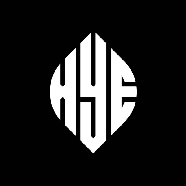 Xye Cercle Lettre Logo Design Avec Cercle Ellipse Forme Xye — Image vectorielle