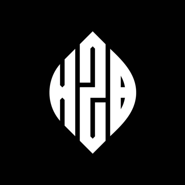 Дизайн Логотипа Круга Xzb Кружком Эллипсом Xzb Эллиптические Буквы Типографским — стоковый вектор