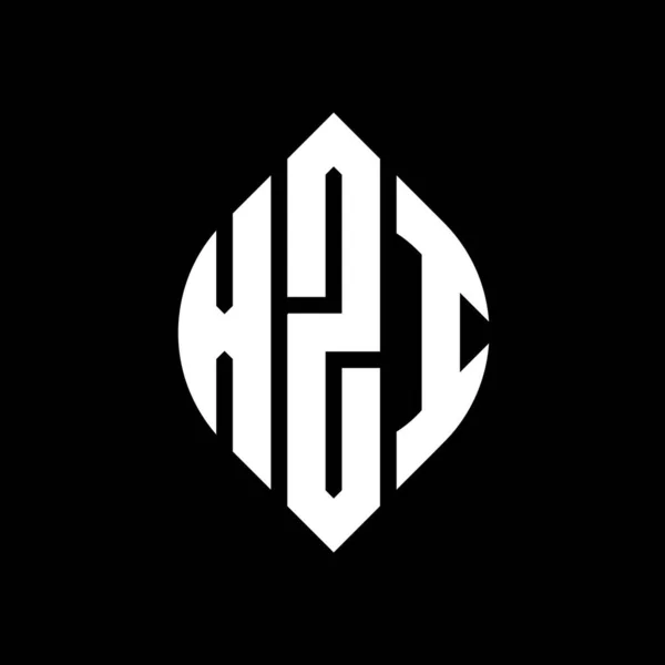 Дизайн Логотипу Xzi Кругової Літери Колом Формою Еліпса Xzi Еліпс — стоковий вектор