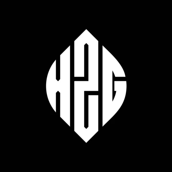 Σχεδιασμός Λογότυπου Γράμματος Xzg Κύκλο Και Σχήμα Έλλειψης Xzg Ελλειπτικά — Διανυσματικό Αρχείο