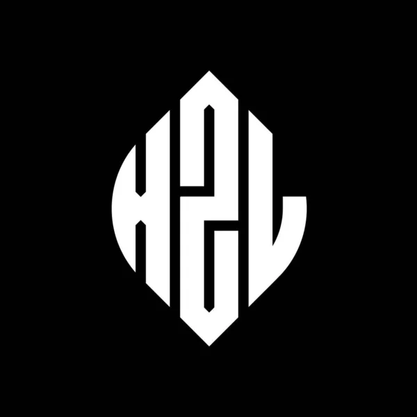 Xzl Дизайн Логотипу Літер Круговою Еліптичною Формою Xzl Еліпси Типографічним — стоковий вектор