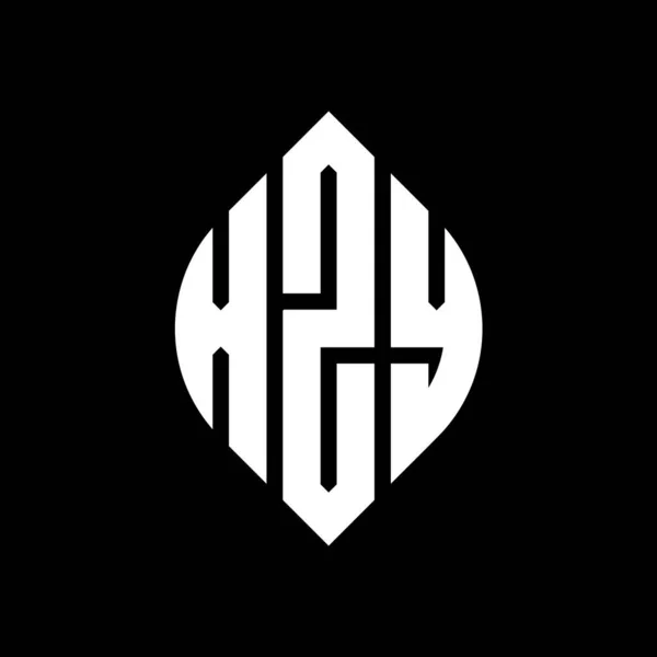 Xzy Cerc Literă Logo Design Formă Cerc Elipsă Xzy Elipsa — Vector de stoc
