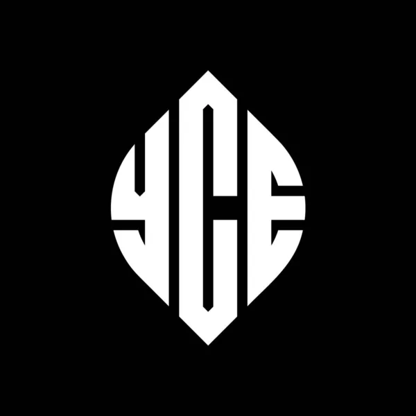 Diseño Logotipo Letra Círculo Yce Con Forma Círculo Elipse Yce — Vector de stock