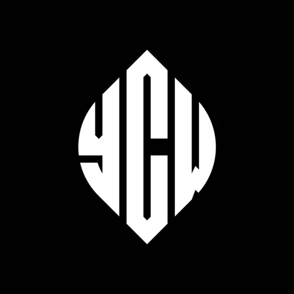 Diseño Logotipo Letra Círculo Ycw Con Forma Círculo Elipse Letras — Vector de stock