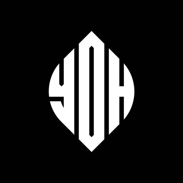 Diseño Logotipo Letra Círculo Ydh Con Forma Círculo Elipse Ydh — Vector de stock