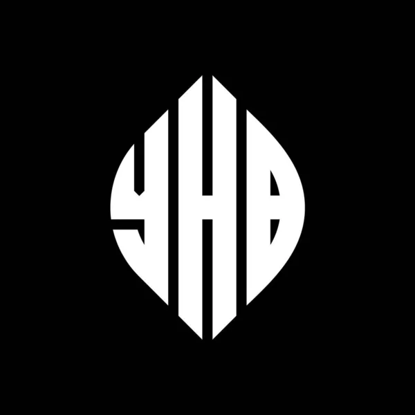 Yhb Circle Letter Logo Design Circle Ellipse Shape Yhb Ellipse — Stock Vector
