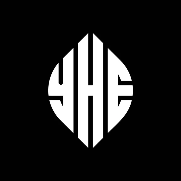 Yhe Círculo Carta Logotipo Design Com Forma Círculo Elipse Yhe — Vetor de Stock