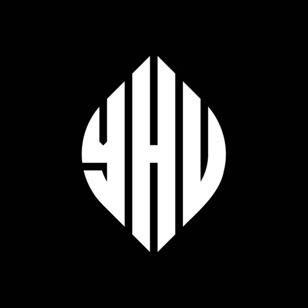 Diseño Del Logotipo Letra Del Círculo Yhu Con Forma Círculo — Vector de stock