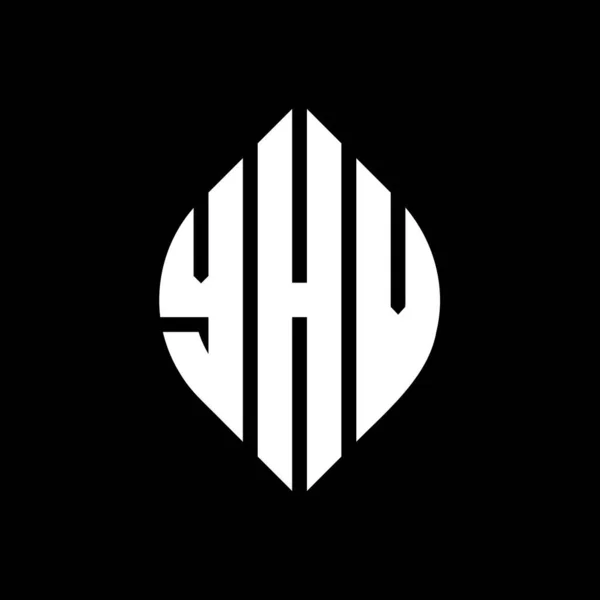 Diseño Del Logotipo Letra Del Círculo Yhv Con Forma Círculo — Vector de stock