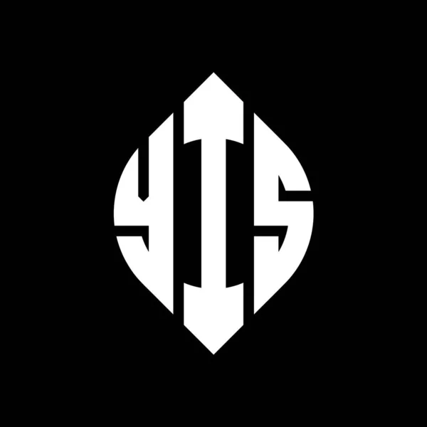 Yis Kreis Buchstabe Logo Design Mit Kreis Und Ellipsenform Yis — Stockvektor