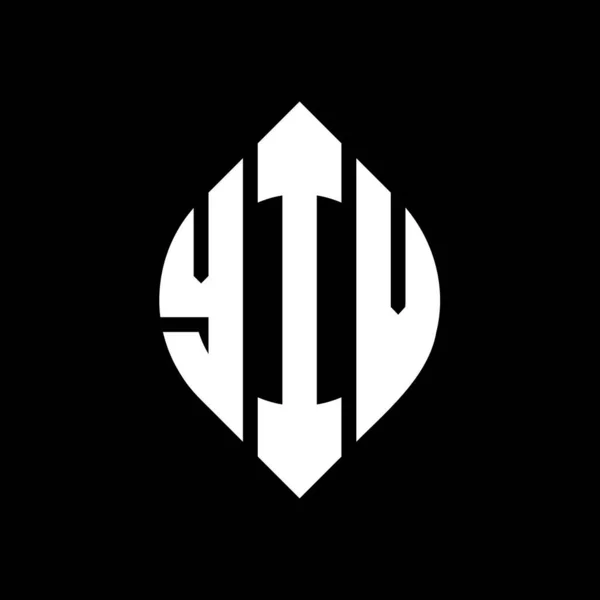 Yiv Círculo Carta Logotipo Design Com Forma Círculo Elipse Yiv —  Vetores de Stock