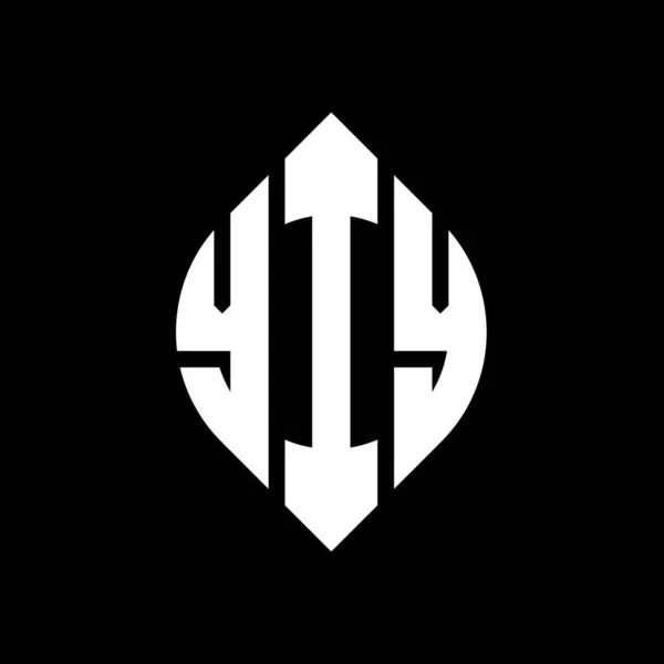 Yiy Círculo Letra Logotipo Design Com Forma Círculo Elipse Yiy —  Vetores de Stock