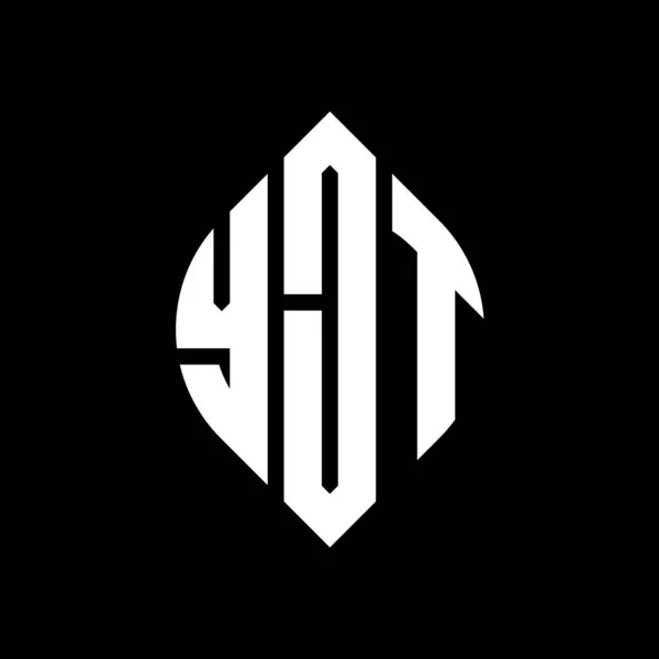 Diseño Del Logotipo Letra Del Círculo Yjt Con Forma Círculo — Vector de stock
