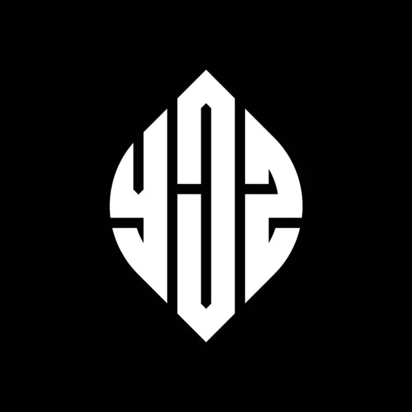 Yjz Cirkel Letter Logo Ontwerp Met Cirkel Ellips Vorm Yjz — Stockvector