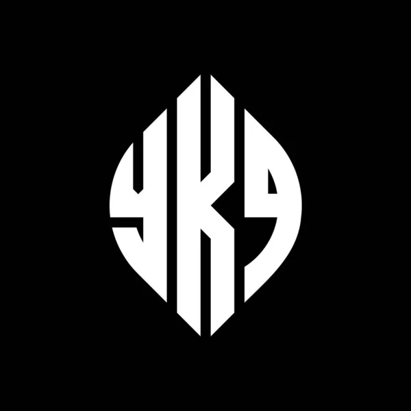 Ykq Cirkel Bokstav Logotyp Design Med Cirkel Och Ellips Form — Stock vektor