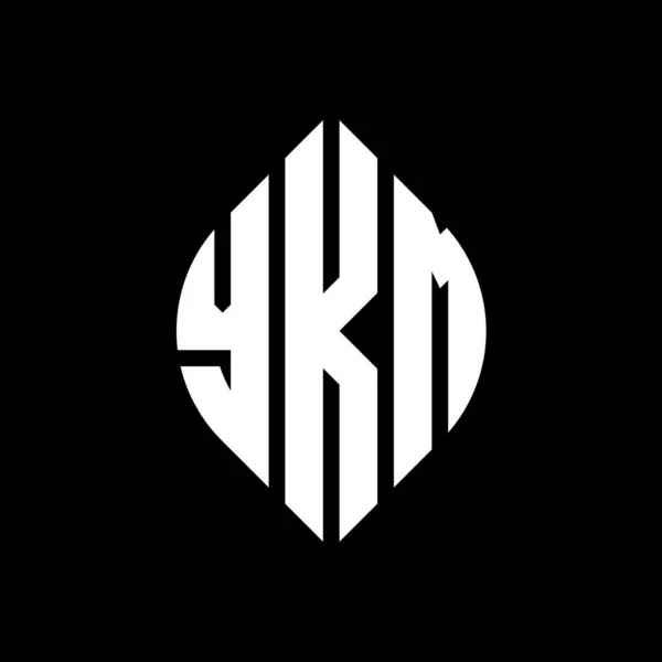 Ykm Circle Letter Logo Design Circle Ellipse Shape Ykm Ellipse — Stock Vector