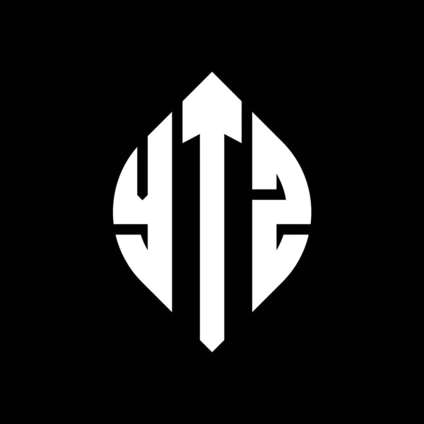 Ytz Cercle Lettre Logo Design Avec Cercle Ellipse Forme Lettres — Image vectorielle