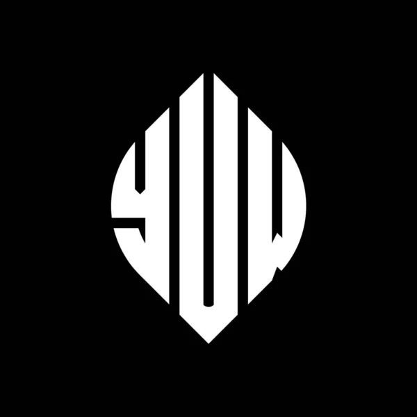 Diseño Logotipo Letra Círculo Yuw Con Forma Círculo Elipse Yuw — Vector de stock