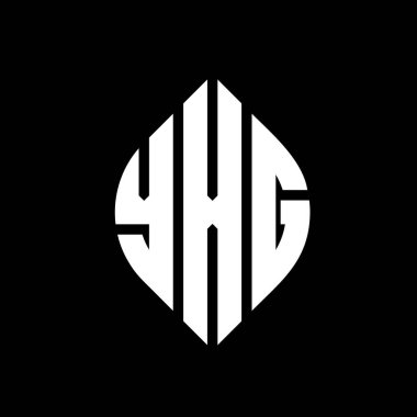 Çember ve elips şekilli YXG daire harf logosu tasarımı. Tipografik biçimli YXG elips harfleri. Üç baş harf daire şeklinde bir logo oluşturuyor. YXG Çember Amblemi Soyut Monogram Harf İşaretleyici Vektörü.