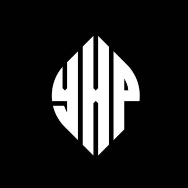 Çember ve elips şekilli YXP daire harf logosu tasarımı. Tipografik biçimli YXP elips harfleri. Üç baş harf daire şeklinde bir logo oluşturuyor. YXP Çember Amblemi Soyut Monogram Harf İşaretleyici Vektörü.