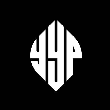 Çember ve elips şekilli YYP daire harf logosu tasarımı. YYP elips harfleri tipografik tarzda. Üç baş harf daire şeklinde bir logo oluşturuyor. YYP Çember Amblemi Soyut Monogram Harf İşaretleyici Vektörü.