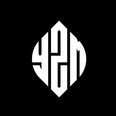 Çember ve elips şekilli YZM daire harf logosu tasarımı. YZM elips harfleri tipografik tarzda. Üç baş harf daire şeklinde bir logo oluşturuyor. YZM Çember Amblemi Soyut Monogram Harf İşaretleyici Vektörü.