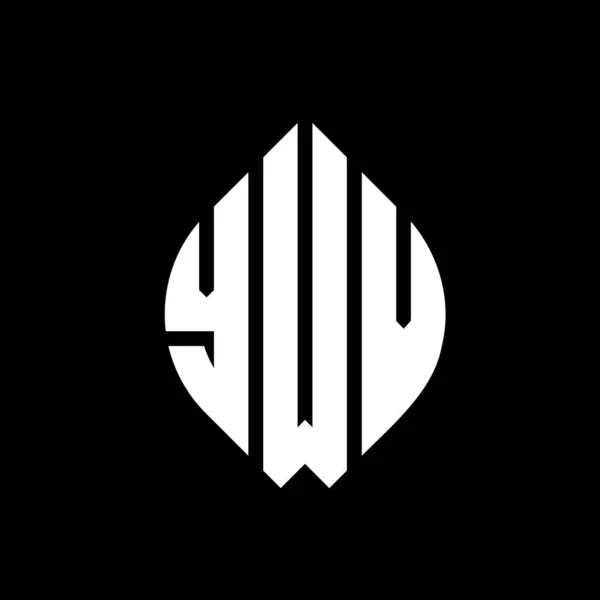 Diseño Del Logotipo Letra Del Círculo Ywv Con Forma Círculo — Archivo Imágenes Vectoriales