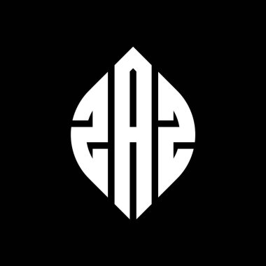 Çember ve elips şekilli ZAZ daire harf logosu tasarımı. Typographic tarzında ZAZ elips harfleri. Üç baş harf daire şeklinde bir logo oluşturuyor. ZAZ Çember Amblemi Soyut Monogram Harf İşaretleyici Vektörü.