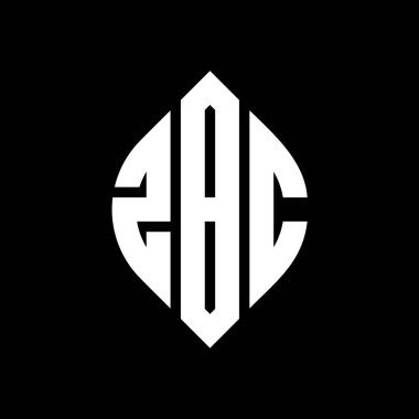 Çember ve elips şekilli ZBC daire harf logosu tasarımı. Typographic tarzında ZBC elips harfleri. Üç baş harf daire şeklinde bir logo oluşturuyor. ZBC Çember Amblemi Soyut Monogram Harf İşaretleyici Vektörü.