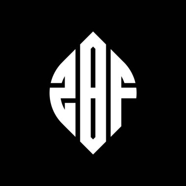 Çember ve elips şekilli ZBF daire harf logosu tasarımı. Tipografik tarzda ZBF elips harfleri. Üç baş harf daire şeklinde bir logo oluşturuyor. ZBF Çember Amblemi Soyut Monogram Harf İşaretleyici Vektörü.