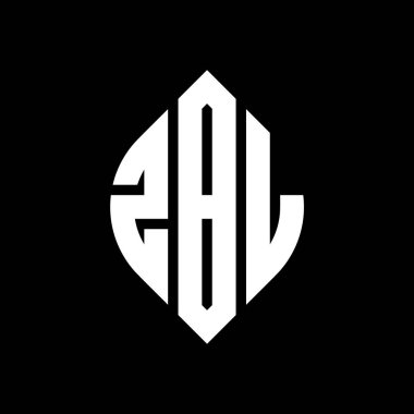 Çember ve elips şekilli ZBL daire harf logosu tasarımı. Tipografik biçimli ZBL elips harfleri. Üç baş harf daire şeklinde bir logo oluşturuyor. ZBL Çember Amblemi Soyut Monogram Harf İşaretleyici Vektörü.