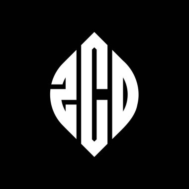 Çember ve elips şekilli ZCO daire harf logosu tasarımı. Typographic tarzında ZCO elips harfleri. Üç baş harf daire şeklinde bir logo oluşturuyor. ZCO Çemberi Amblemi Soyut Monogram Harf İşaretleyici Vektörü.